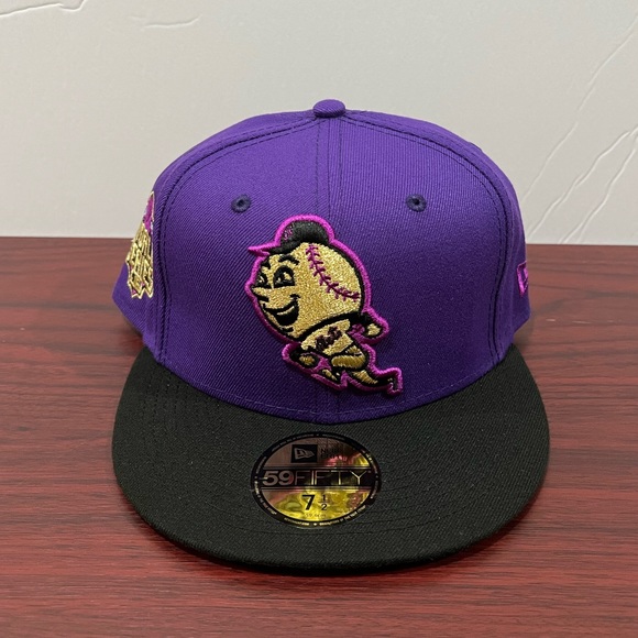 New Era, 59Fifty Fitted Hat, New York Mets, Purple & Black - Picture 1 of 15